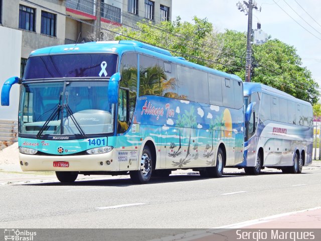 Aliança Tur Transporte de Passageiros e Turismo 1401 na cidade de Aracaju, Sergipe, Brasil, por Sergio Marques . Número da foto: #4610440.