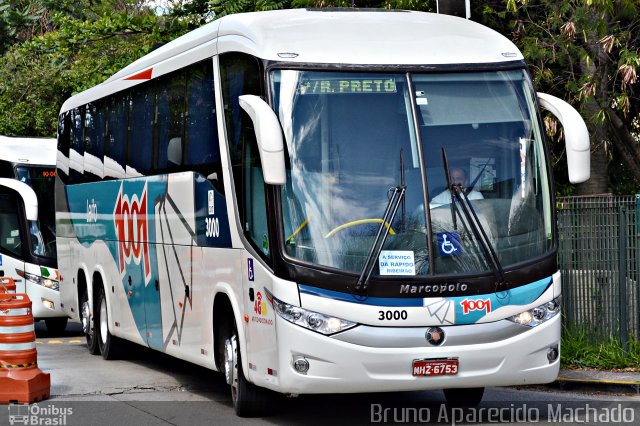 Auto Viação 1001 3000 na cidade de São Paulo, São Paulo, Brasil, por Bruno Aparecido Machado. ID da foto: 4610183.