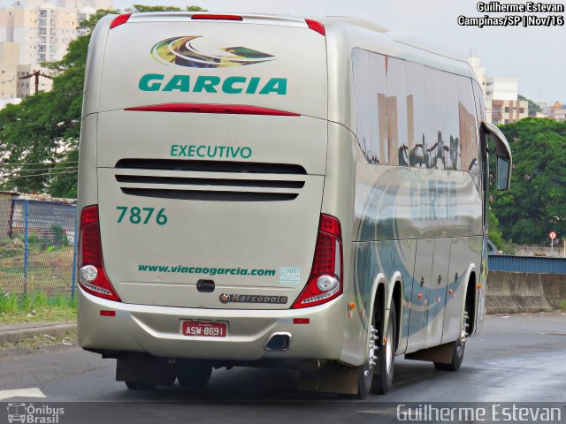 Viação Garcia 7876 na cidade de Campinas, São Paulo, Brasil, por Guilherme Estevan. ID da foto: 4611241.