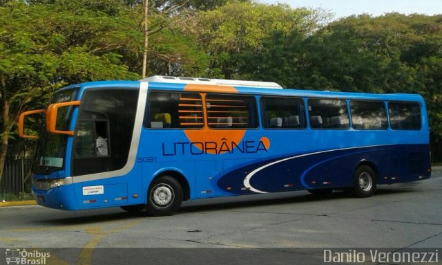 Litorânea Transportes Coletivos 5091 na cidade de São Paulo, São Paulo, Brasil, por Danilo Veronezzi. Número da foto: #4617830.