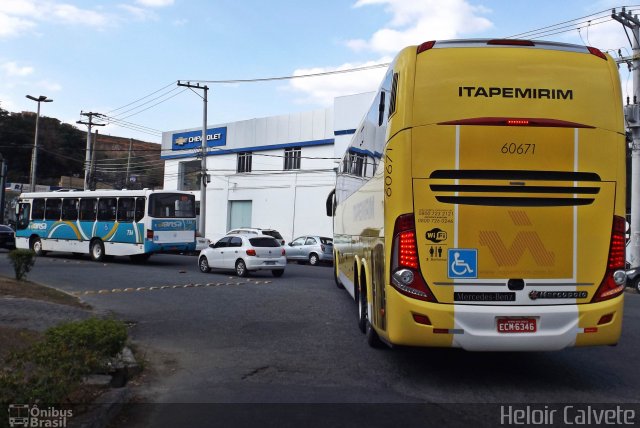 Viação Itapemirim 60671 na cidade de Três Rios, Rio de Janeiro, Brasil, por Heloir Calvete. ID da foto: 4576411.