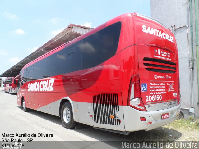 Viação Santa Cruz 206160 na cidade de São Paulo, São Paulo, Brasil, por Marco Aurélio de Oliveira. Número da foto: #4575883.