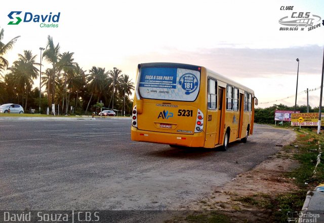 AVP - Auto Viação Paraíso 5231 na cidade de Barra dos Coqueiros, Sergipe, Brasil, por David  Souza. Número da foto: #4576540.