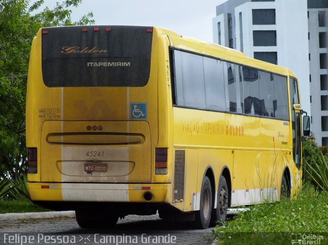 Viação Itapemirim 45241 na cidade de Campina Grande, Paraíba, Brasil, por Felipe Pessoa de Albuquerque. ID da foto: 4577087.