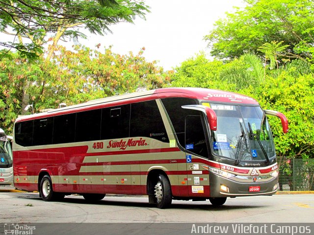 Santa Maria Fretamento e Turismo 490 na cidade de São Paulo, São Paulo, Brasil, por Andrew Campos. ID da foto: 4623533.