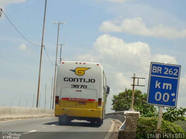 Empresa Gontijo de Transportes 3870 na cidade de Vitória, Espírito Santo, Brasil, por Luan Peixoto. ID da foto: 4624254.