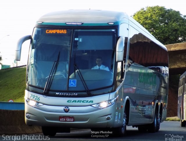 Viação Garcia 7926 na cidade de Campinas, São Paulo, Brasil, por Sérgio de Sousa Elias. Número da foto: #4626122.