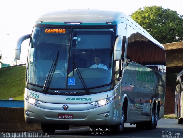 Viação Garcia 7926 na cidade de Campinas, São Paulo, Brasil, por Sérgio de Sousa Elias. ID da foto: 4626122.