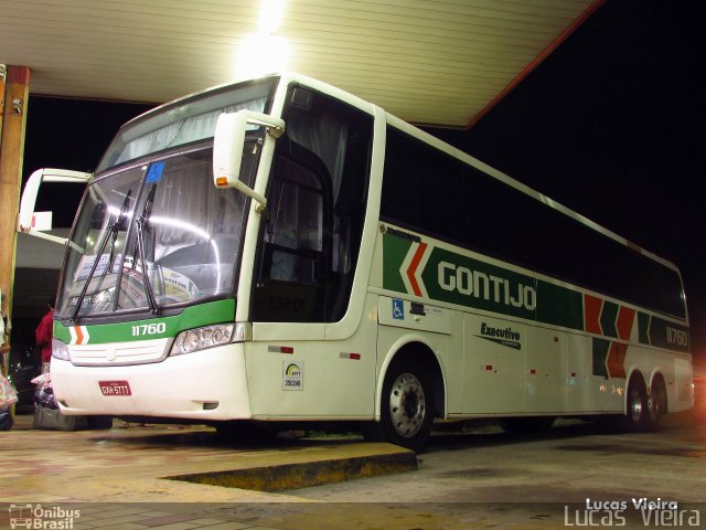Empresa Gontijo de Transportes 11760 na cidade de João Monlevade, Minas Gerais, Brasil, por Lucas Vieira. Número da foto: #4625622.