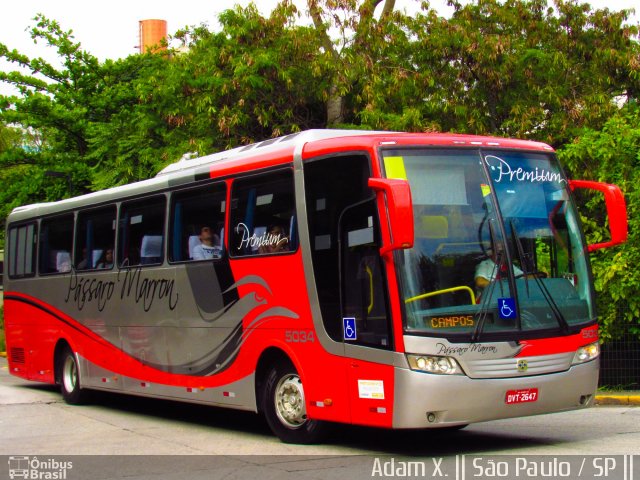 Empresa de Ônibus Pássaro Marron 5034 na cidade de São Paulo, São Paulo, Brasil, por Adam Xavier Rodrigues Lima. Número da foto: #4631526.