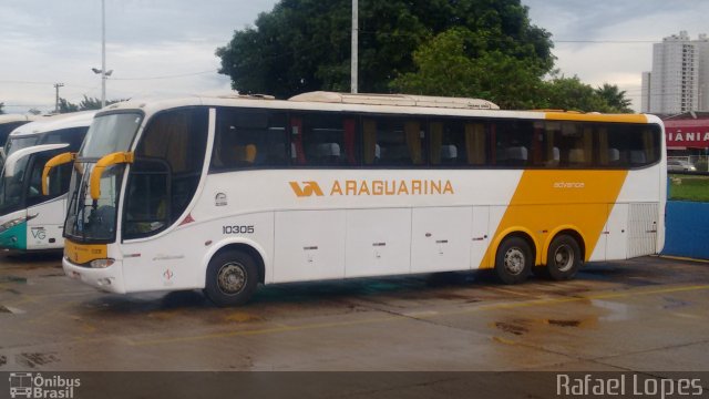 Viação Araguarina 10305 na cidade de Goiânia, Goiás, Brasil, por Rafael Lopes. ID da foto: 4634988.