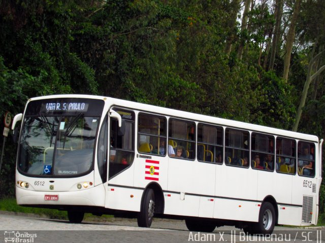 Viação Piracicabana Blumenau 6512 na cidade de Blumenau, Santa Catarina, Brasil, por Adam Xavier Rodrigues Lima. ID da foto: 4634081.