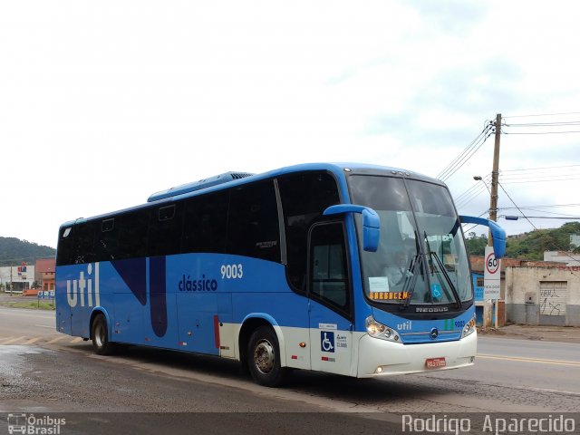 UTIL - União Transporte Interestadual de Luxo 9003 na cidade de Conselheiro Lafaiete, Minas Gerais, Brasil, por Rodrigo  Aparecido. Número da foto: #4633439.