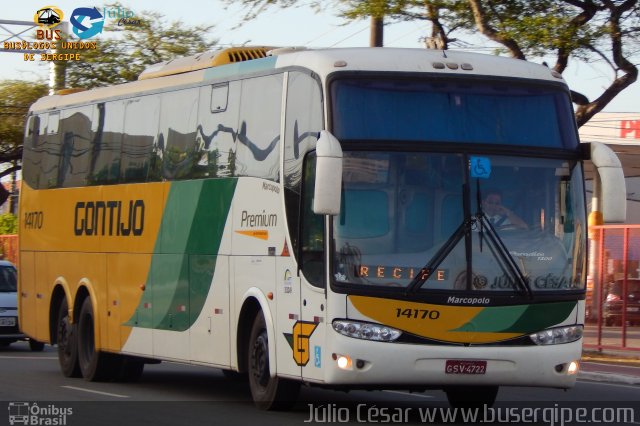 Empresa Gontijo de Transportes 14170 na cidade de Aracaju, Sergipe, Brasil, por Julio Cesar  Barbosa Martins. ID da foto: 4635529.