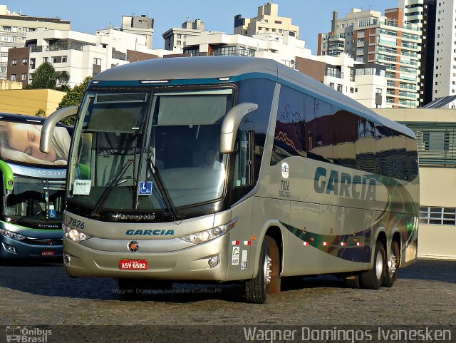 Viação Garcia 7826 na cidade de Curitiba, Paraná, Brasil, por Wagner Domingos Ivanesken. ID da foto: 4636458.