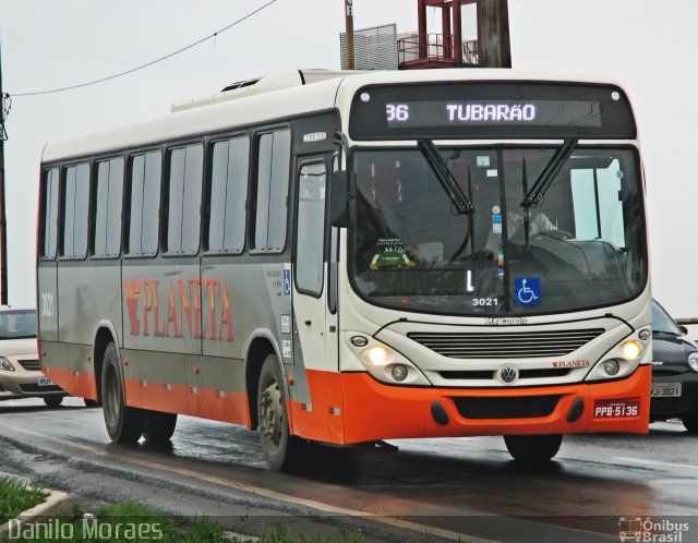 Planeta Transportes Rodoviários 3021 na cidade de Vitória, Espírito Santo, Brasil, por Danilo Moraes. ID da foto: 4637979.