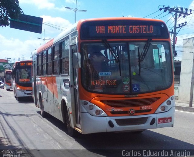 Auto Viação Vera Cruz - Belford Roxo A04040 na cidade de Nova Iguaçu, Rio de Janeiro, Brasil, por Carlos Eduardo Araújo dos Santos. Número da foto: #4637508.