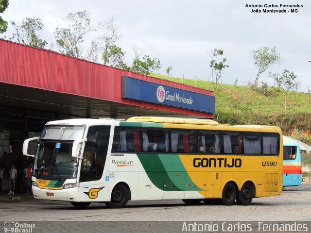 Empresa Gontijo de Transportes 12590 na cidade de João Monlevade, Minas Gerais, Brasil, por Antonio Carlos Fernandes. ID da foto: 4639744.