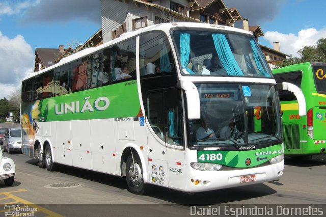 Empresa União de Transportes 4180 na cidade de Gramado, Rio Grande do Sul, Brasil, por Daniel Espindola Dorneles. Número da foto: #4641648.