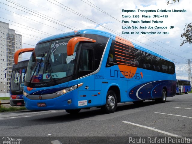 Litorânea Transportes Coletivos 5353 na cidade de São José dos Campos, São Paulo, Brasil, por Paulo Rafael Peixoto. Número da foto: #4641969.