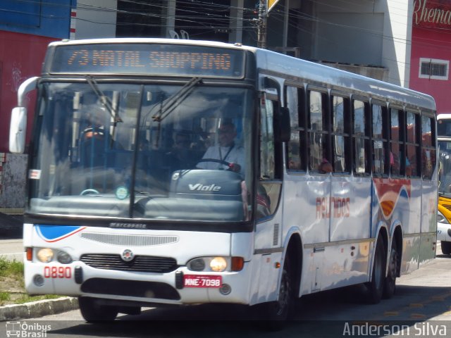 Reunidas Transportes Urbanos 0890 na cidade de Natal, Rio Grande do Norte, Brasil, por Anderson Silva. ID da foto: 4579704.