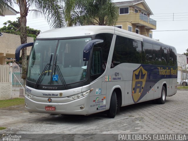 Viação Real 6211 na cidade de Guaratuba, Paraná, Brasil, por Paulobuss  Guaratuba. ID da foto: 4643638.