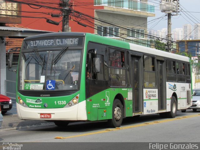 Viação Santa Brígida 1 1330 na cidade de São Paulo, São Paulo, Brasil, por Felipe Gonzales. ID da foto: 4583015.