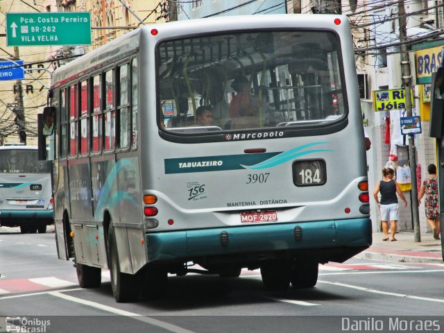 Viação Tabuazeiro 3907 na cidade de Vitória, Espírito Santo, Brasil, por Danilo Moraes. ID da foto: 4584163.