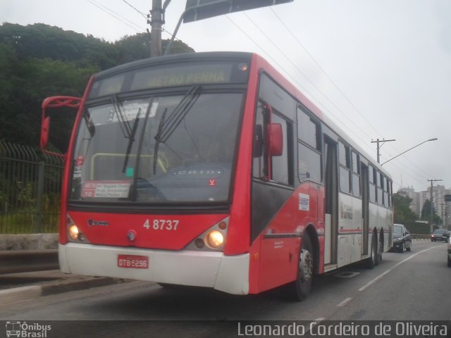 Express Transportes Urbanos Ltda 4 8737 na cidade de São Paulo, São Paulo, Brasil, por Eduardo de Oliveira. Número da foto: #4585511.