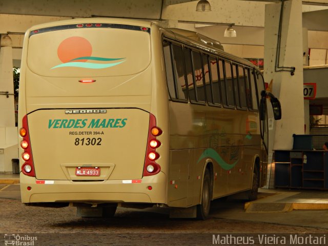 Viação Verdes Mares 81302 na cidade de Joinville, Santa Catarina, Brasil, por Matheus Vieira Mortari. ID da foto: 4584607.