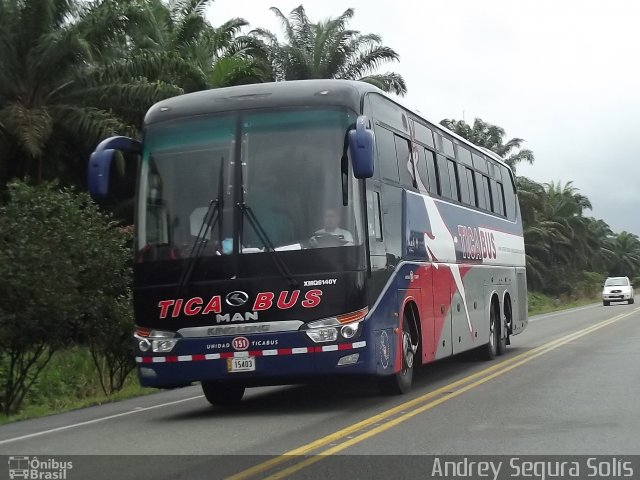 Tica Bus Transportes Internacionales Centroamericanos 151 na cidade de , por Andrey Segura Solís. ID da foto: 4585020.