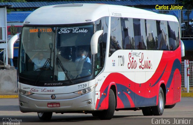 Expresso São Luiz 7720 na cidade de Goiânia, Goiás, Brasil, por Carlos Júnior. Número da foto: #4584401.