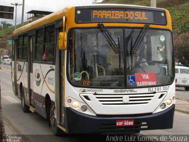 Viação Progresso RJ 191.007 na cidade de Três Rios, Rio de Janeiro, Brasil, por André Luiz Gomes de Souza. ID da foto: 4586901.