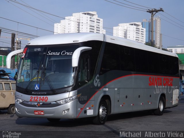 Viação Santa Cruz 212140 na cidade de São Paulo, São Paulo, Brasil, por Michael  Alberto Vieira. Número da foto: #4587924.