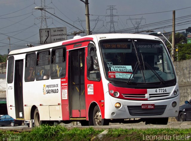 Pêssego Transportes 4 7724 na cidade de São Paulo, São Paulo, Brasil, por Leonardo Fidelli. ID da foto: 4586464.