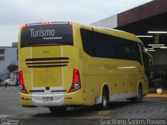 Viação Itapemirim 3001 na cidade de Coronel Fabriciano, Minas Gerais, Brasil, por Graciliano Santos Passos. ID da foto: 4586589.