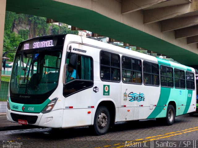 Viação Piracicabana Santos 4506 na cidade de Santos, São Paulo, Brasil, por Adam Xavier Rodrigues Lima. Número da foto: #4586189.