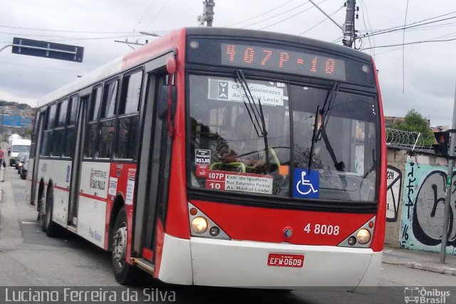 Express Transportes Urbanos Ltda 4 8008 na cidade de São Paulo, São Paulo, Brasil, por Luciano Ferreira da Silva. Número da foto: #4587770.