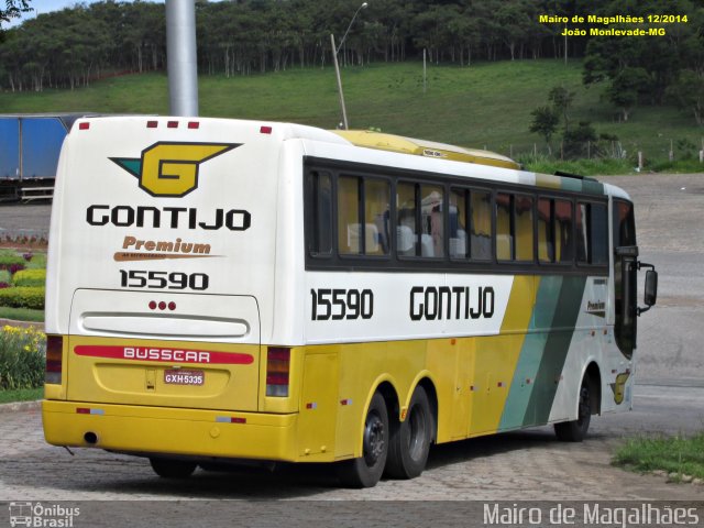 Empresa Gontijo de Transportes 15590 na cidade de João Monlevade, Minas Gerais, Brasil, por Mairo de Magalhães. Número da foto: #4588712.