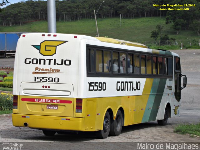 Empresa Gontijo de Transportes 15590 na cidade de João Monlevade, Minas Gerais, Brasil, por Mairo de Magalhães. ID da foto: 4588712.