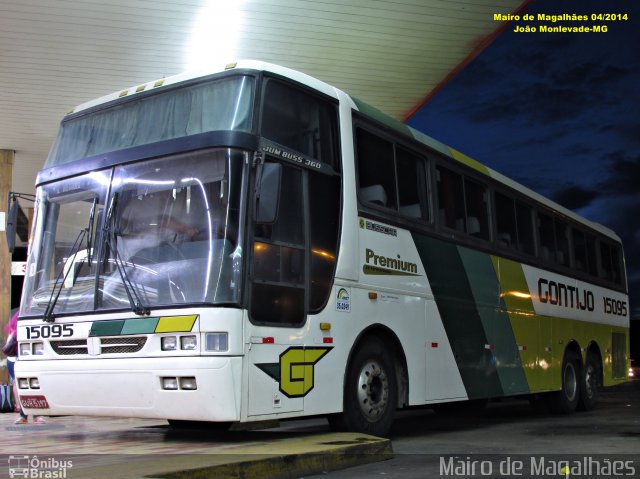 Empresa Gontijo de Transportes 15095 na cidade de João Monlevade, Minas Gerais, Brasil, por Mairo de Magalhães. ID da foto: 4591185.