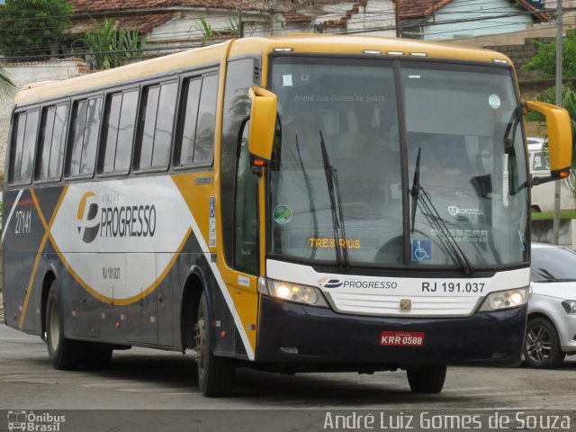 Viação Progresso 27141 na cidade de Três Rios, Rio de Janeiro, Brasil, por André Luiz Gomes de Souza. ID da foto: 4594588.