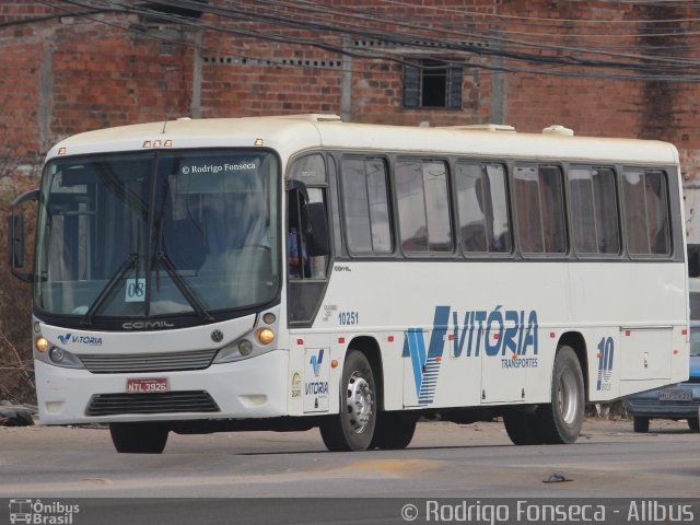 Vitória Transportes 10251 na cidade de Maceió, Alagoas, Brasil, por Rodrigo Fonseca. ID da foto: 4668910.