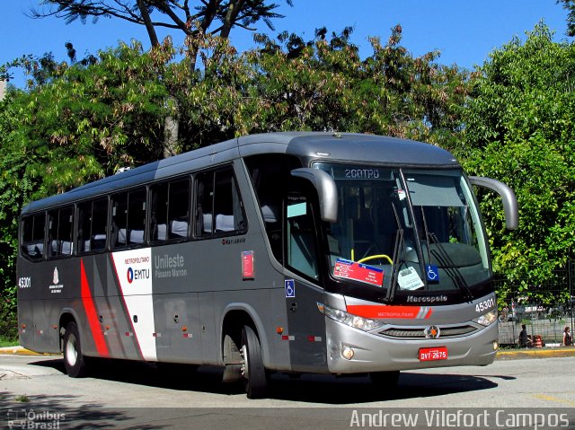 Empresa de Ônibus Pássaro Marron 45301 na cidade de São Paulo, São Paulo, Brasil, por Andrew Campos. Número da foto: #4670036.