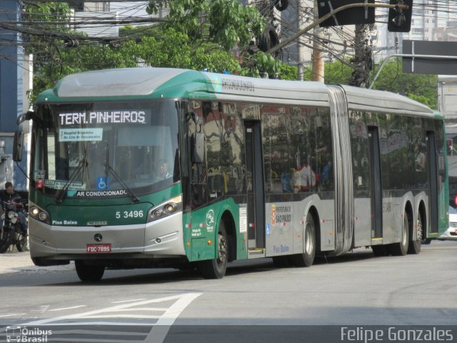 Via Sul Transportes Urbanos 5 3496 na cidade de São Paulo, São Paulo, Brasil, por Felipe Gonzales. ID da foto: 4669690.