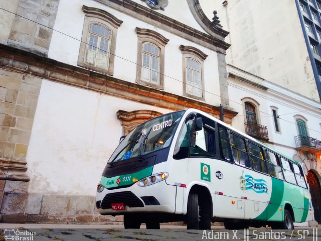 Viação Piracicabana Santos 5311 na cidade de Santos, São Paulo, Brasil, por Adam Xavier Rodrigues Lima. ID da foto: 4668940.