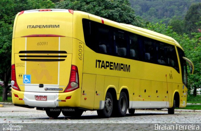 Viação Itapemirim 60091 na cidade de Viana, Espírito Santo, Brasil, por Braian Ferreira. ID da foto: 4669931.