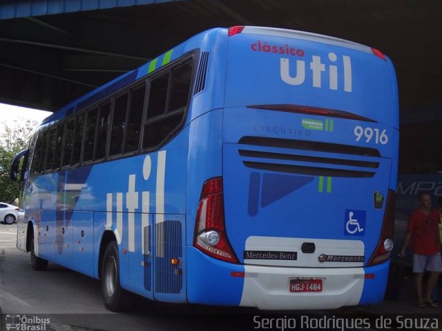 UTIL - União Transporte Interestadual de Luxo 9916 na cidade de Resende, Rio de Janeiro, Brasil, por Sergio Rodrigues de Souza. Número da foto: #4672353.