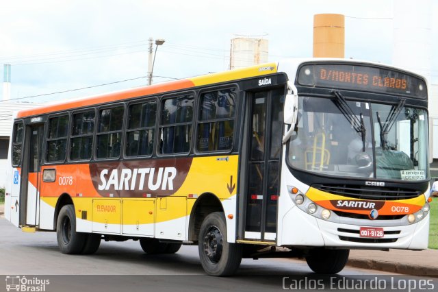 Saritur - Santa Rita Transporte Urbano e Rodoviário 0078 na cidade de Montes Claros, Minas Gerais, Brasil, por Carlos Eduardo Lopes. ID da foto: 4679465.