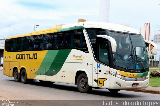 Empresa Gontijo de Transportes 18735 na cidade de Montes Claros, Minas Gerais, Brasil, por Carlos Eduardo Lopes. ID da foto: 4679504.